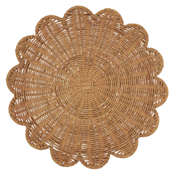 Saro Lifestyle 2408 Scalloped Rattan Placemat