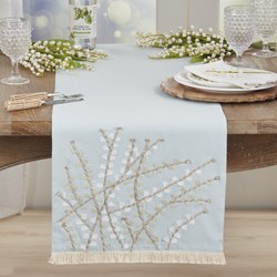 saro lifestyle 2450 Embroidered Floral Runner