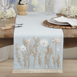 Saro Lifestyle 2451 Embroidered Floral Runner