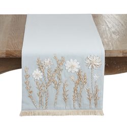 saro lifestyle 2451 Embroidered Floral Runner
