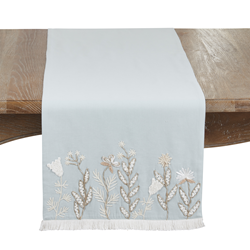 saro lifestyle 2452 Embroidered Floral Runner