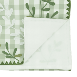 Saro Lifestyle 2480 Whipstitch Plaid Leaves Runner