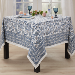 Saro Lifestyle 2521 Block Print Tablecloth