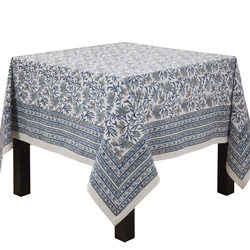 saro lifestyle 2521 Block Print Tablecloth