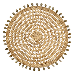 saro lifestyle 2571 Rattan Sea Shell Placemat