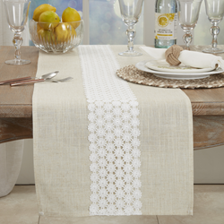 Saro Lifestyle 2713 Lace Daisy Runner