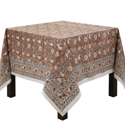 saro lifestyle 2925 Block Print Tablecloth