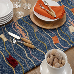 Saro Lifestyle 2929 Block Print Embroidered Runner