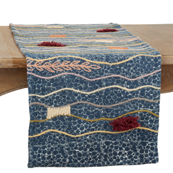 saro lifestyle 2929 Block Print Embroidered Runner