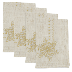 Saro Lifestyle 3138 Embroidered Snowflakes Napkin