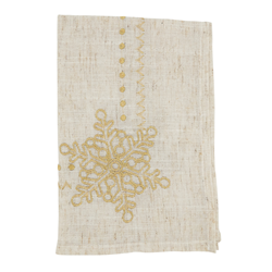 saro lifestyle 3138 Embroidered Snowflakes Napkin