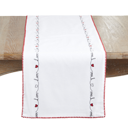 saro lifestyle 3226 Embroidered Love Runner