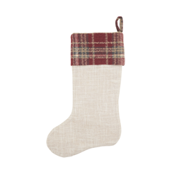 Saro Lifestyle 3244 Plaid Santa Stocking