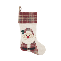 saro lifestyle 3244 Plaid Santa Stocking