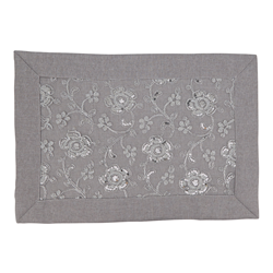 saro lifestyle 4019 Floral Embroidered Placemat