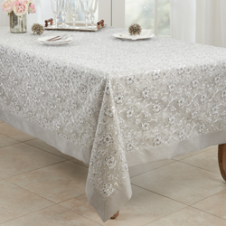 Saro Lifestyle 4019 Floral Embroidered Tablecloth