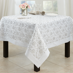 Saro Lifestyle 4019 Floral Embroidered Tablecloth