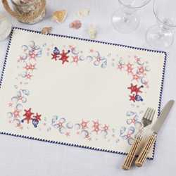 Saro Lifestyle 416 Embroidered Sea Shells Placemat