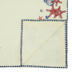 Saro Lifestyle 416 Embroidered Sea Shells Runner