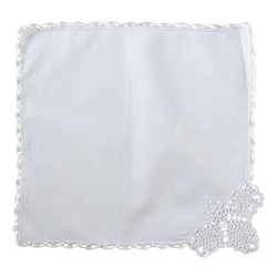 Saro Lifestyle 4315 Crochet Lace Handkerchief