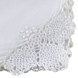 Saro Lifestyle 4315 Crochet Lace Handkerchief