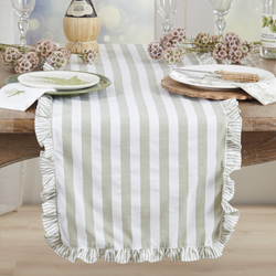Saro Lifestyle 4423 Striped Ruffle Runner