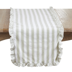 saro lifestyle 4423 Striped Ruffle Runner