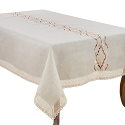 saro lifestyle 4799 Embroidered Lace Tablecloth