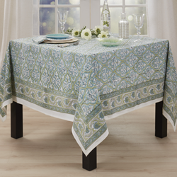 Saro Lifestyle 5292 Block Print Tablecloth