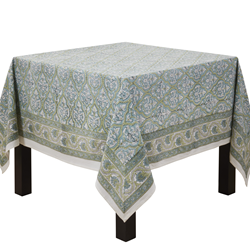 saro lifestyle 5292 Block Print Tablecloth