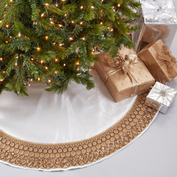 saro lifestyle 574 Beaded Border Tree Skirt