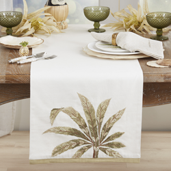 Saro Lifestyle 7010 Embroidered Palm Tree Runner