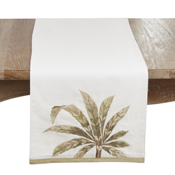 saro lifestyle 7010 Embroidered Palm Tree Runner