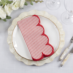 Saro Lifestyle 8122 Striped Scalloped Napkin