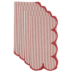 Saro Lifestyle 8122 Striped Scalloped Napkin