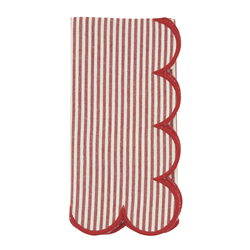 saro lifestyle 8122 Striped Scalloped Napkin