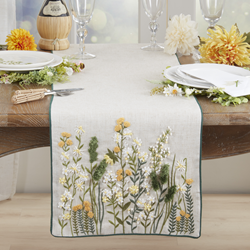 Saro Lifestyle 8660 Embroidered Floral Runner