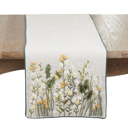 saro lifestyle 8660 Embroidered Floral Runner