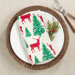 Saro Lifestyle 888 Deer And Trees Napkin