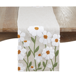 saro lifestyle 9121 Embroidered Floral Runner
