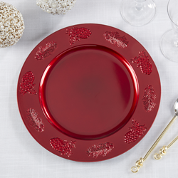 Saro Lifestyle CH139 Holly Berry Charger