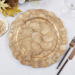 Saro Lifestyle CH240 Scalloped Capiz Charger