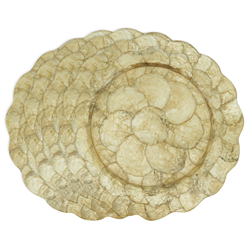 Saro Lifestyle CH240 Scalloped Capiz Charger