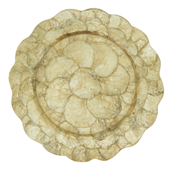 saro lifestyle CH240 Scalloped Capiz Charger