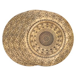 Saro Lifestyle CH250 Floral Wooden Charger