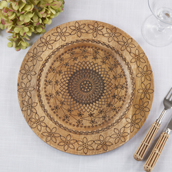 Saro Lifestyle CH250 Floral Wooden Charger