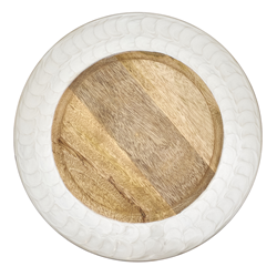 Saro Lifestyle CH251 Pearl Enamel Wooden Charger