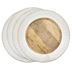 Saro Lifestyle CH251 Pearl Enamel Wooden Charger