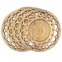 Saro Lifestyle CH252 Circle Cutout Wooden Charger