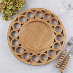Saro Lifestyle CH252 Circle Cutout Wooden Charger